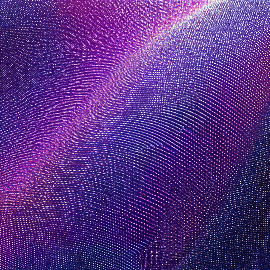 Purple and blue patterned fabric with a metallic sheen