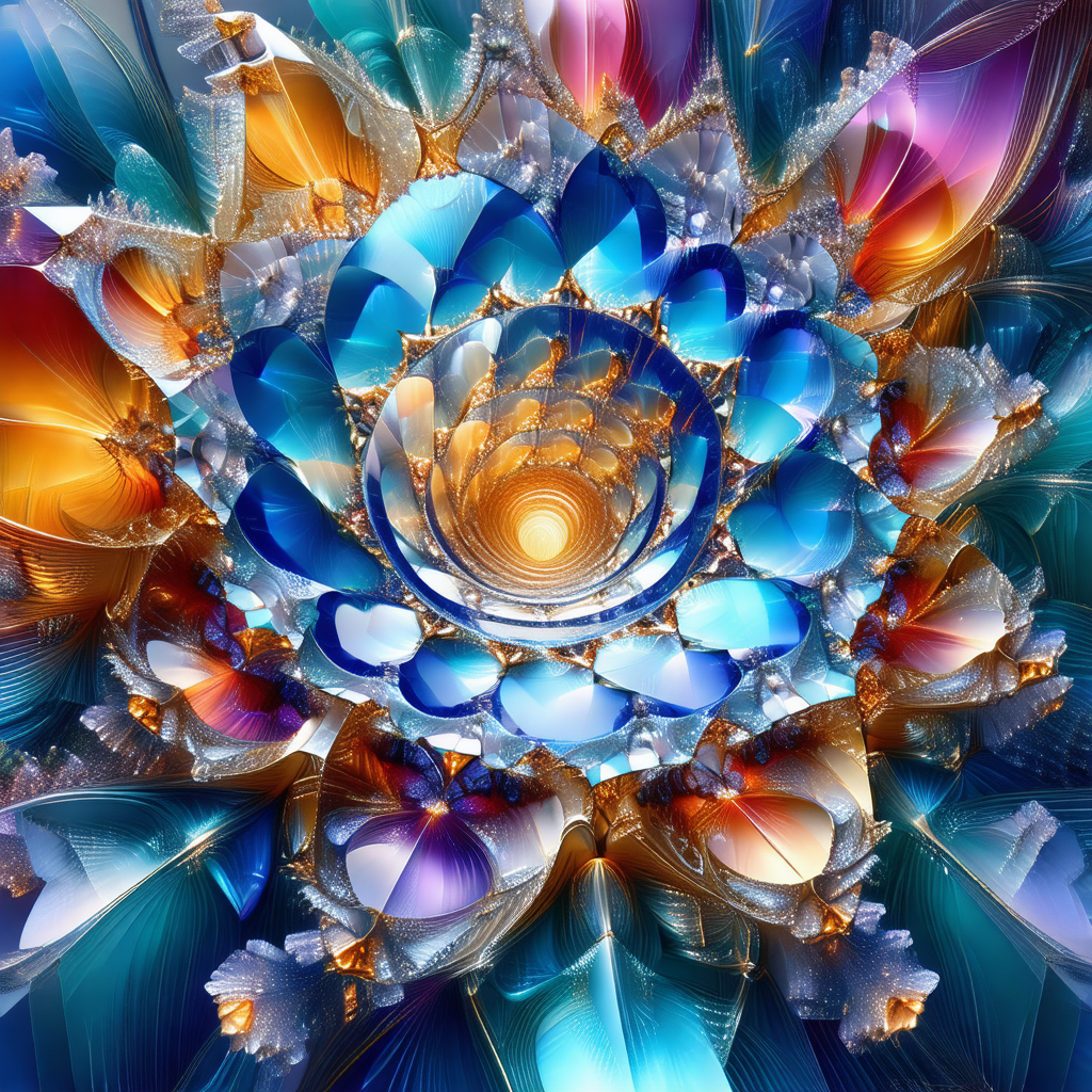 Vibrant and colorful flower with a blue center