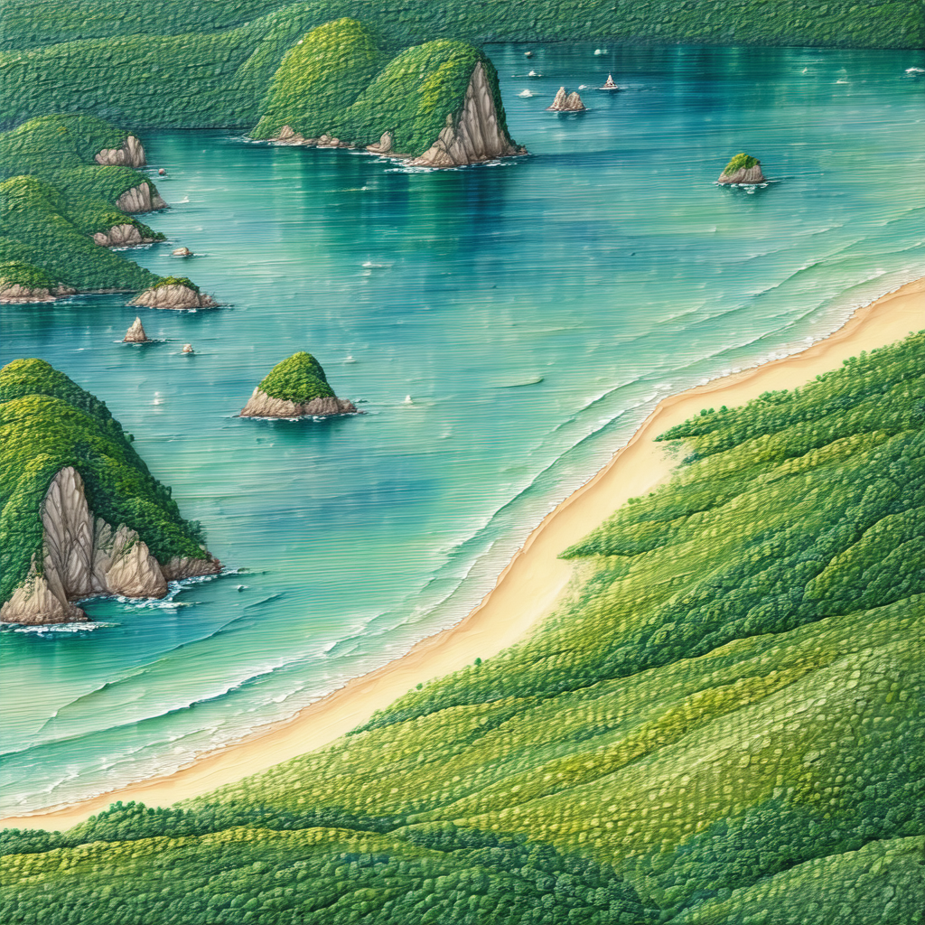 Beautiful scene of a tropical island with a sandy beach a...