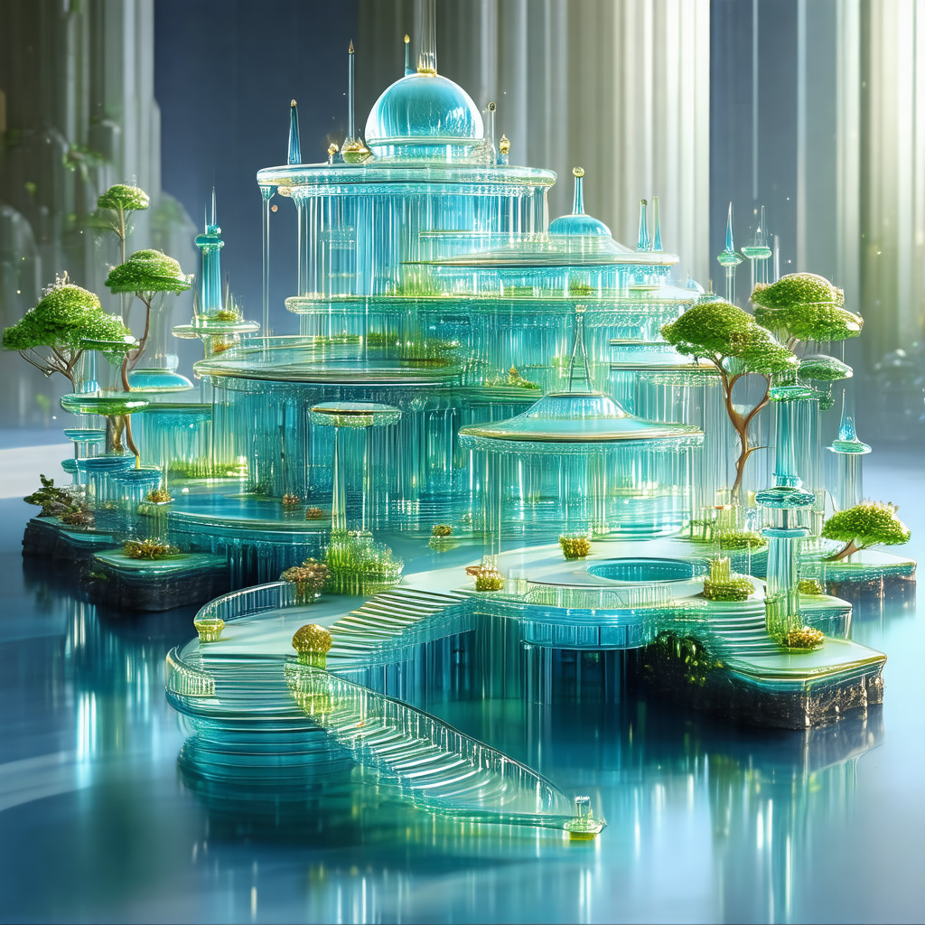 Large, intricate, and colorful glass structure that resem...