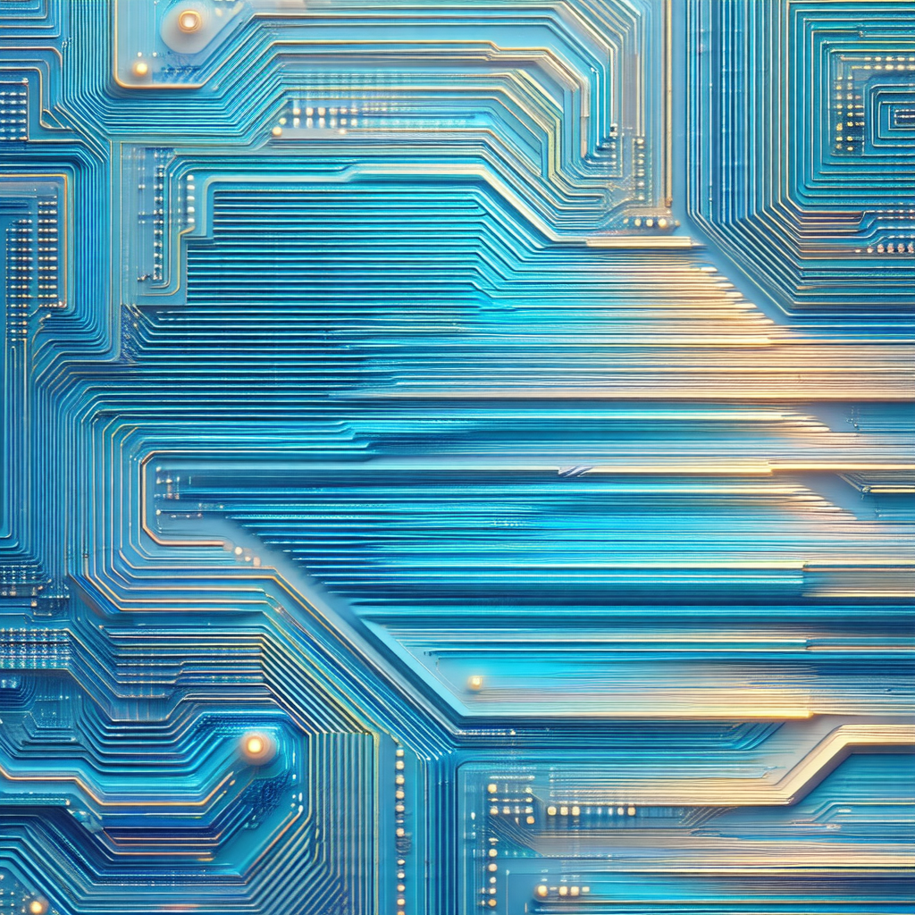 Close-up of a computer circuit board with a blue background