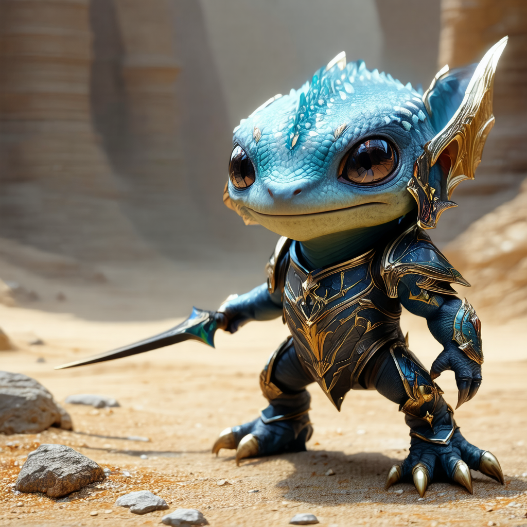Small, blue, and gold dragon figurine, which appears to b...