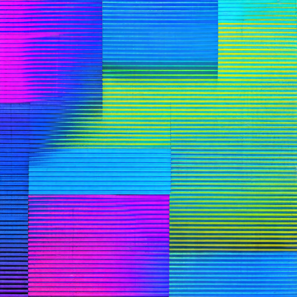 Colorful, abstract art piece featuring a variety of color...