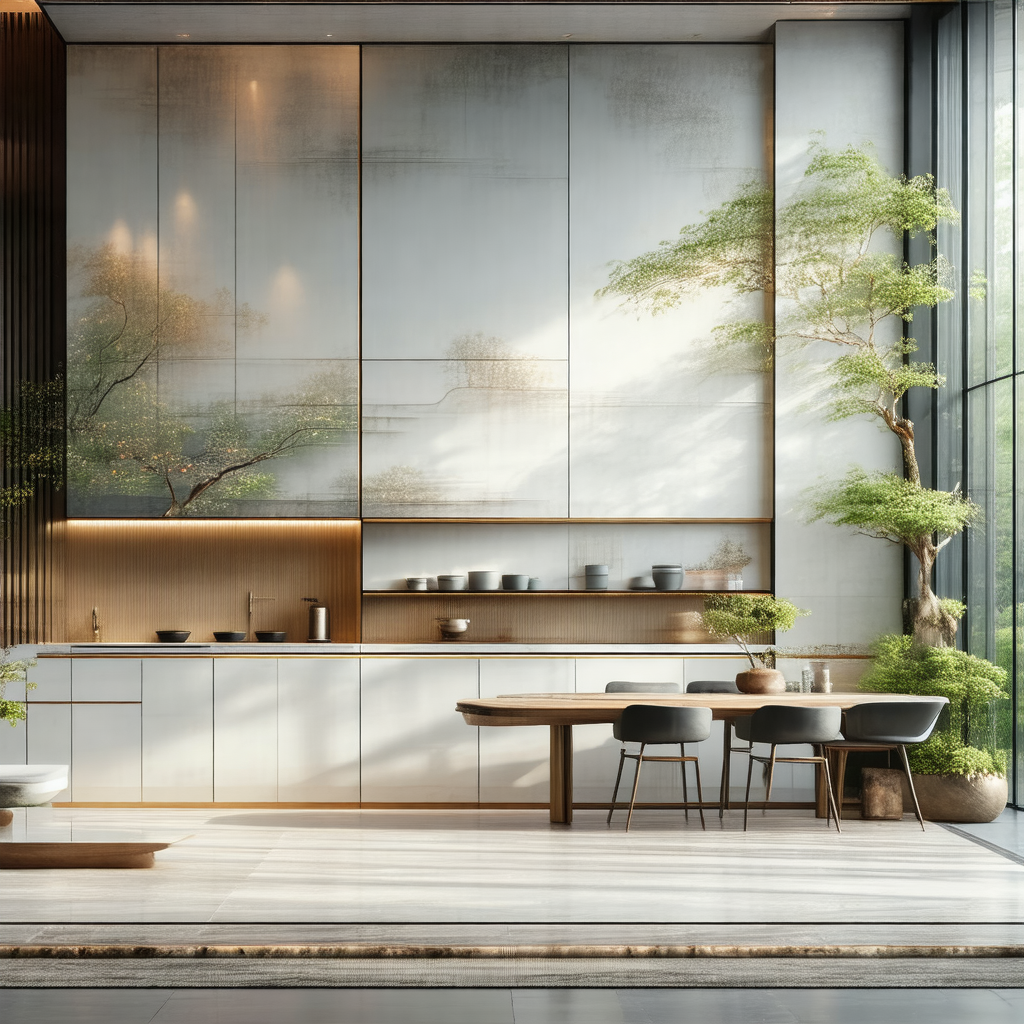 Large, modern kitchen with a center island