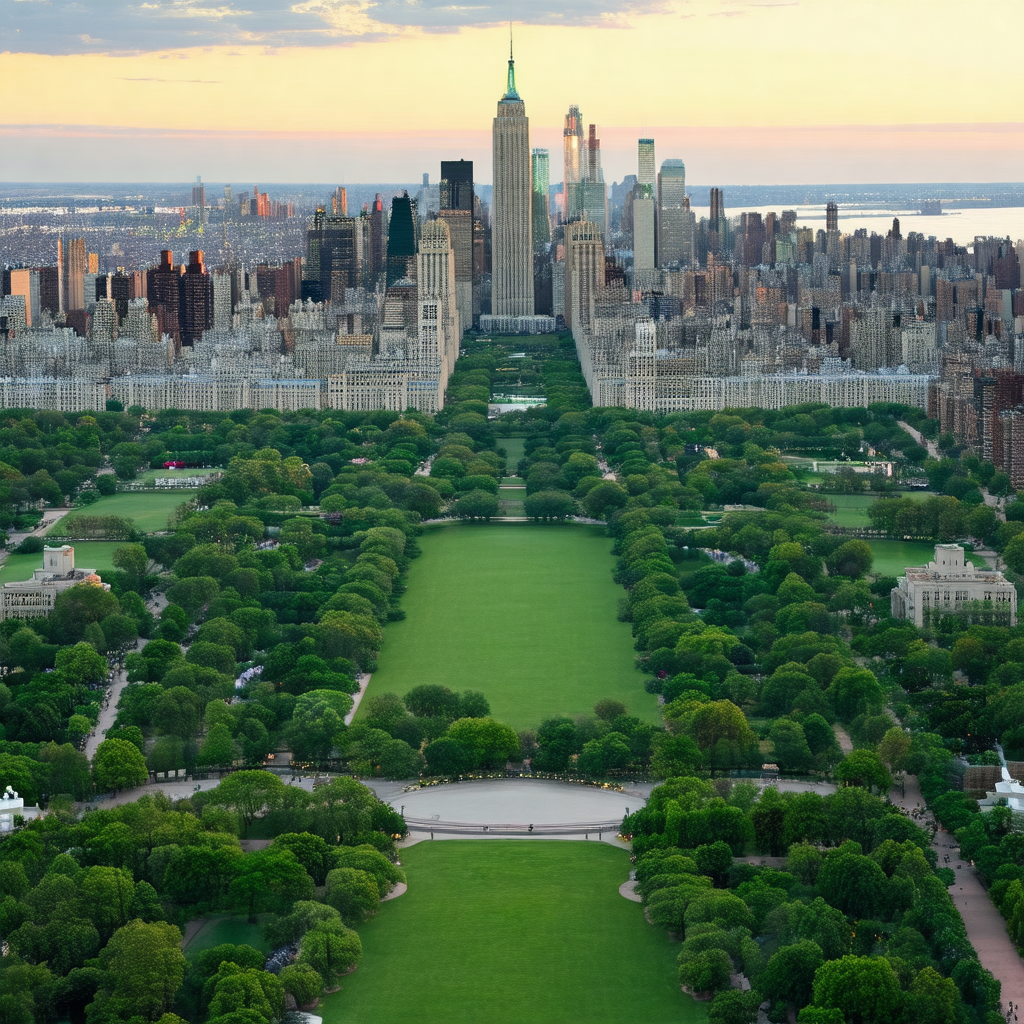 Panoramic view of a large city, showcasing the city's sky...