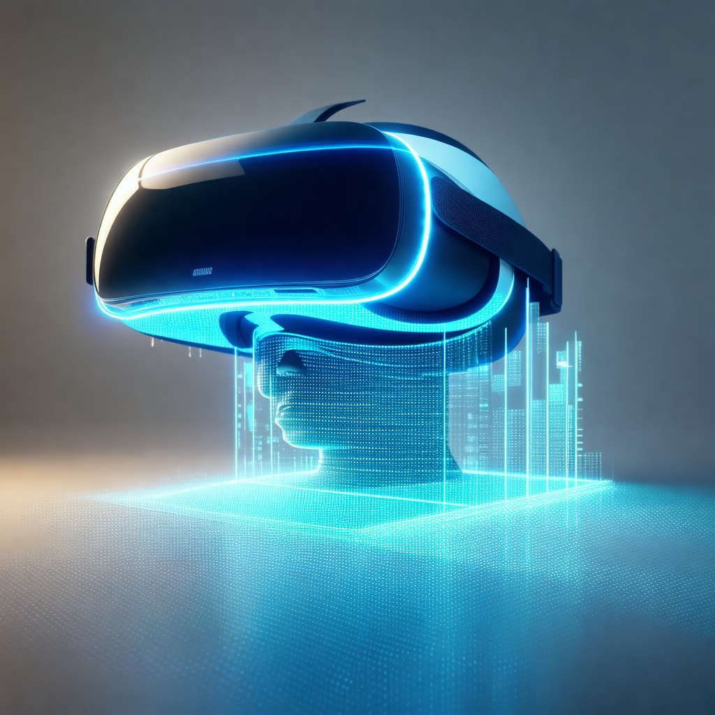 Close-up of a person wearing a virtual reality headset