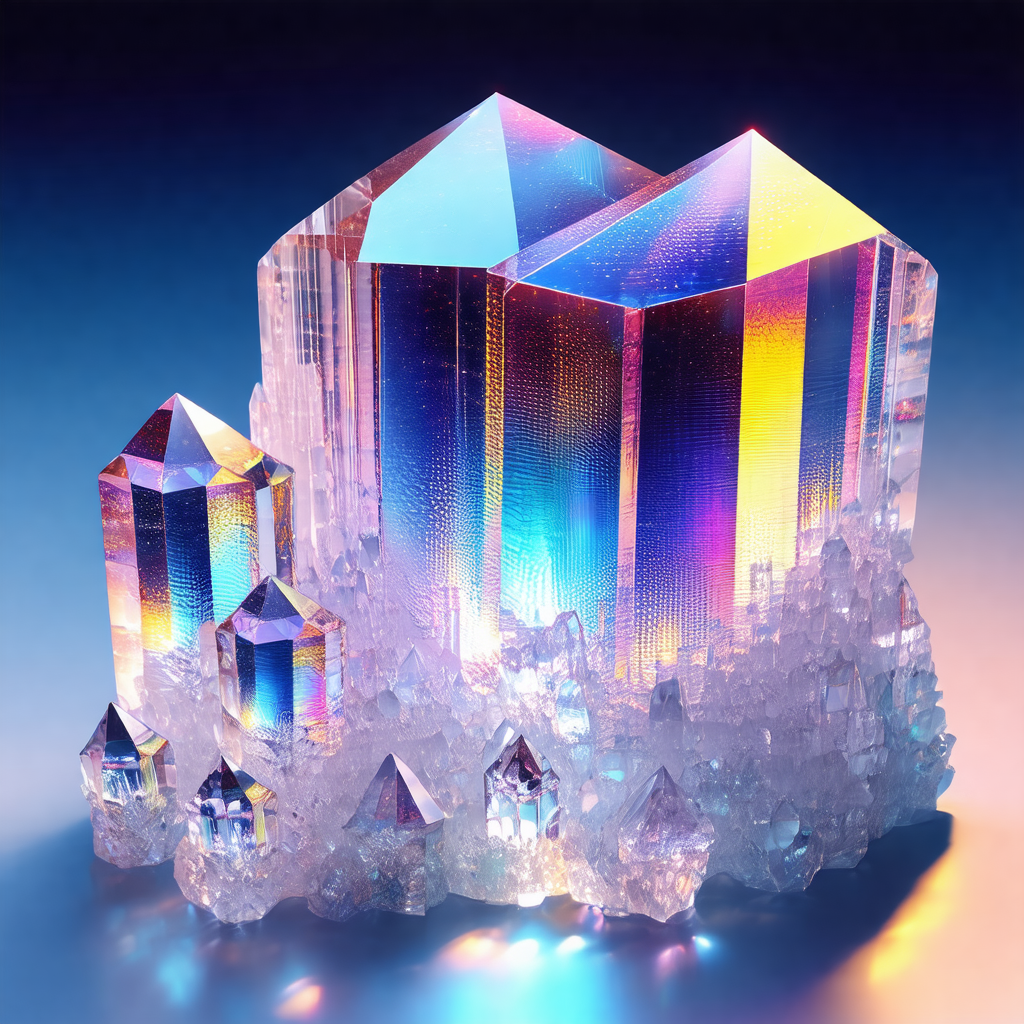 Large, colorful crystal structure, possibly a geode or a ...