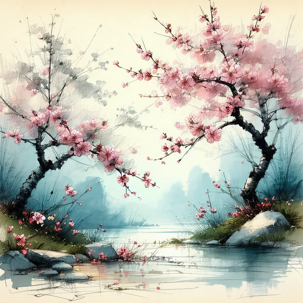 Serene scene of a river surrounded by trees