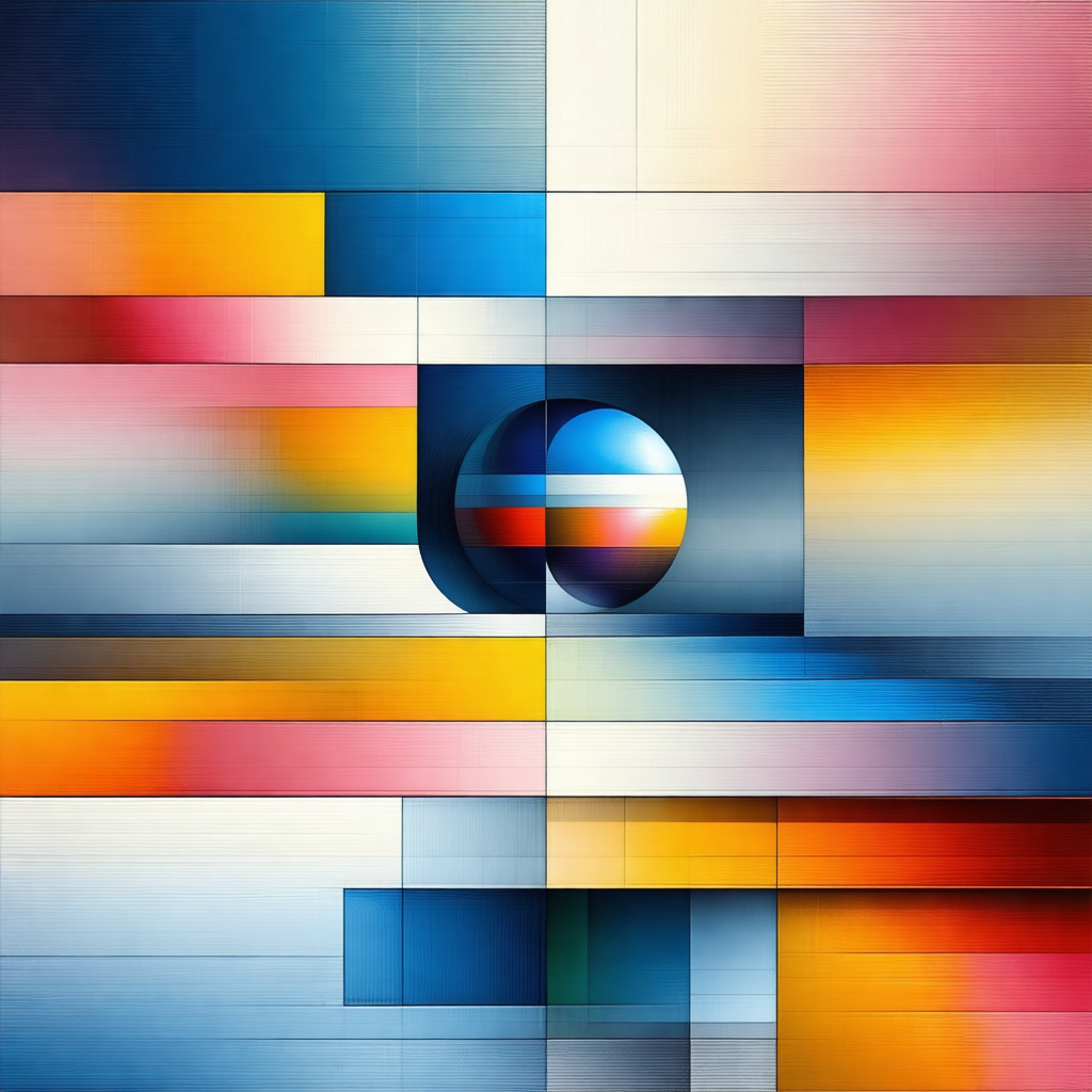 Colorful painting of a circle, which is the main focus of...