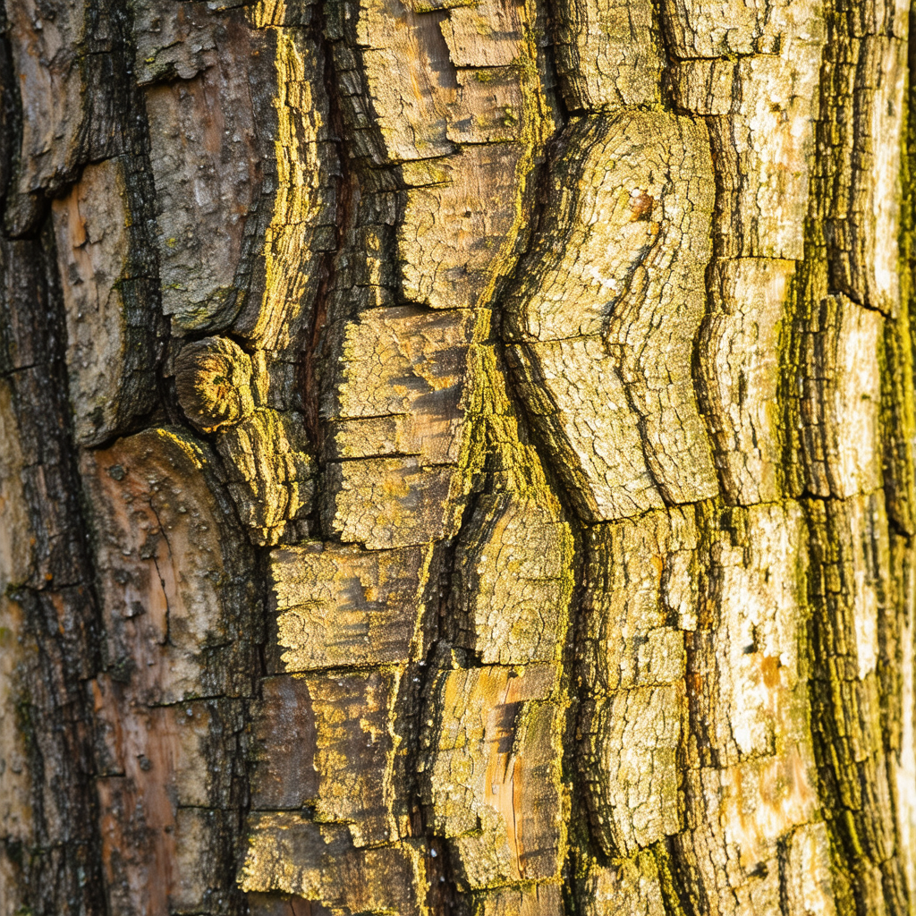 Large tree with a bark-covered trunk
