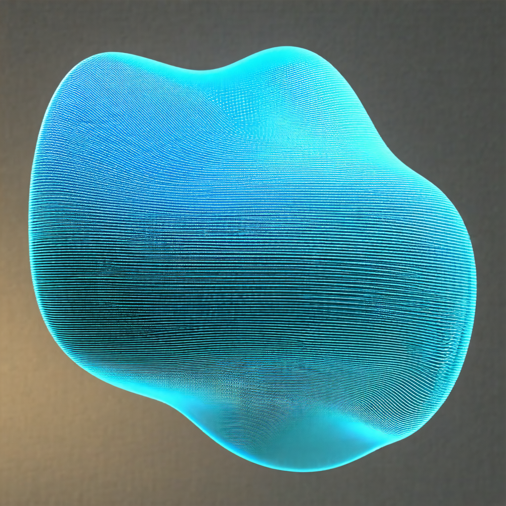 Blue light bulb with a unique, odd shape