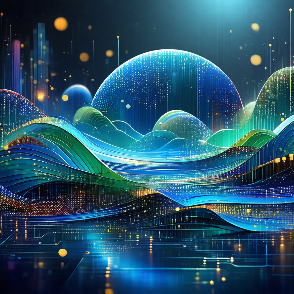 Colorful and vibrant digital artwork featuring a large bl...