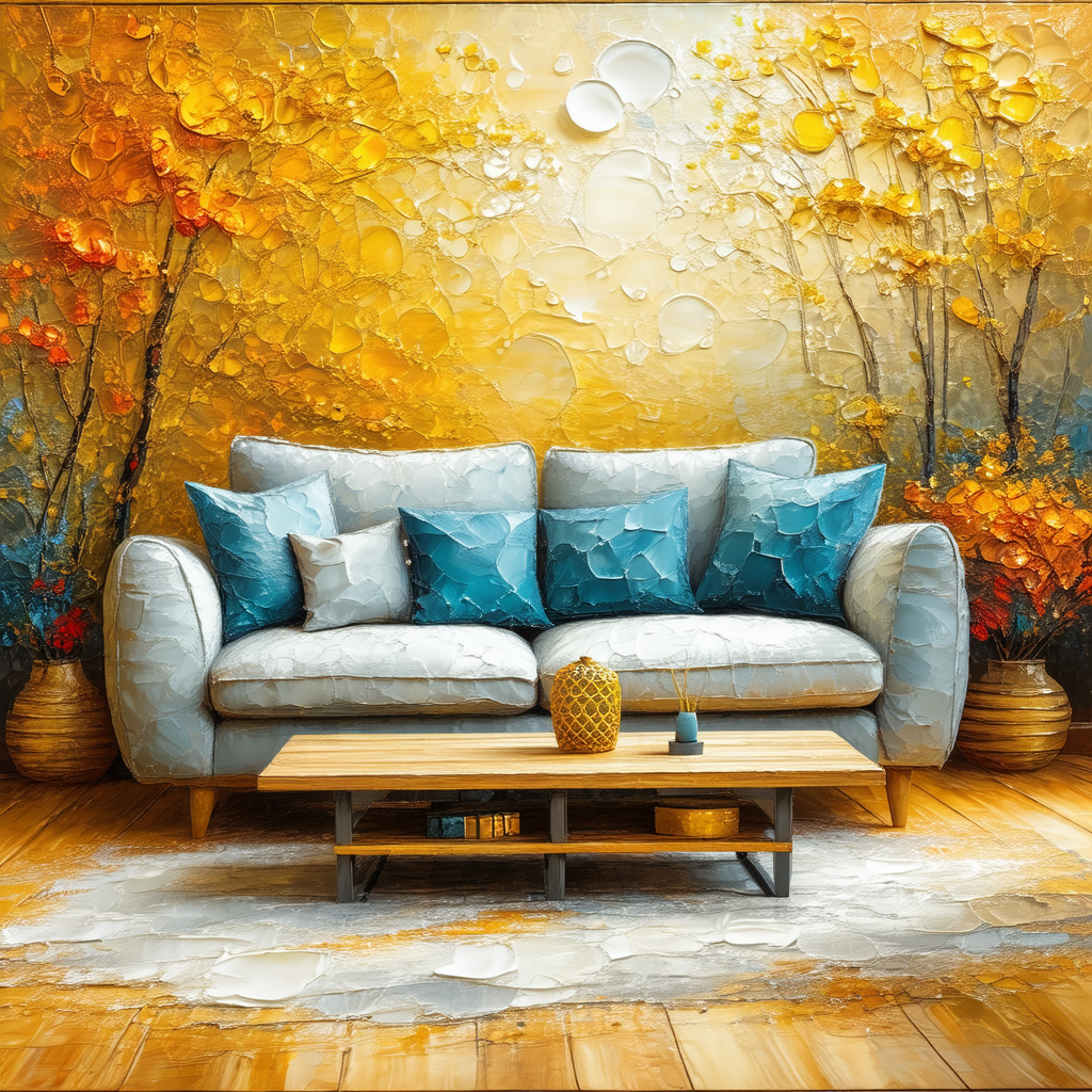Large, white couch with a wooden coffee table in front of it