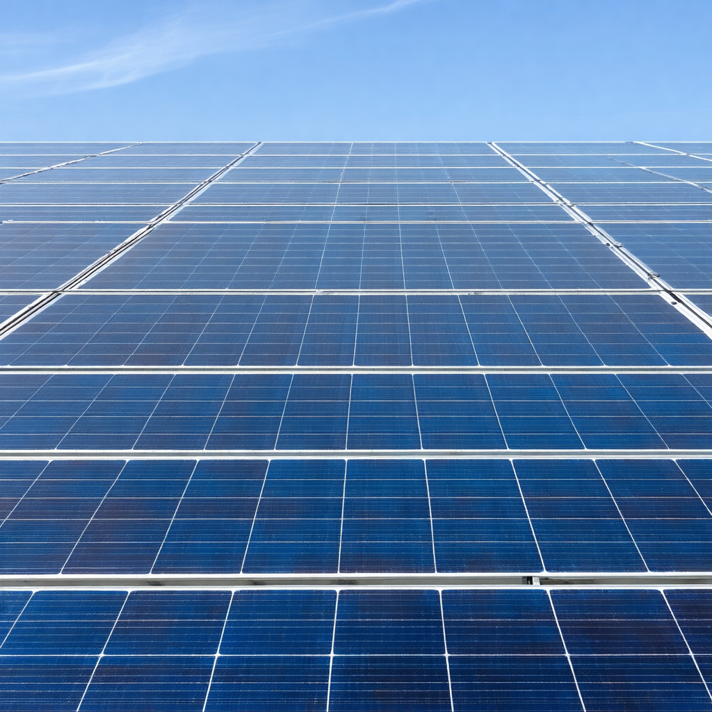 Large solar panel array, which is a collection of solar p...