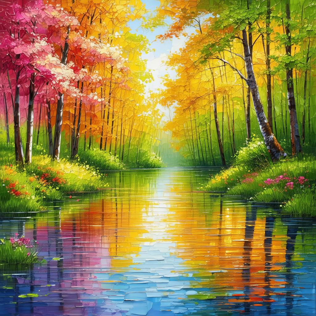 Serene scene of a river flowing through a forest
