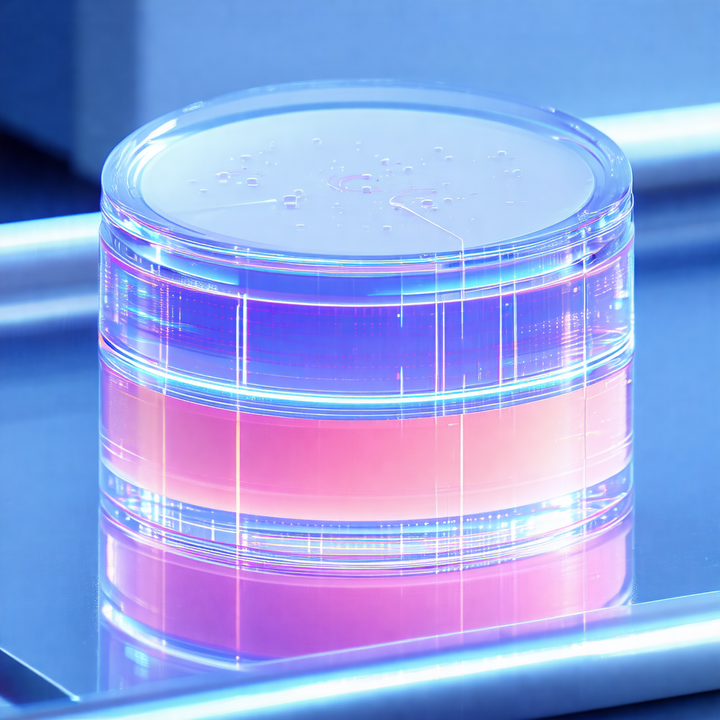 Clear glass container filled with a pink liquid