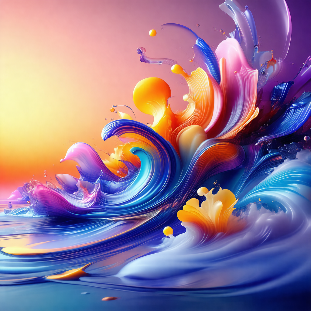 Vibrant and colorful painting of a wave