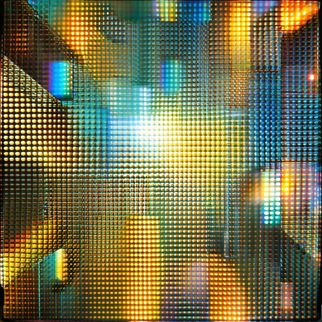 Close-up of a colorful, patterned surface, possibly a pie...