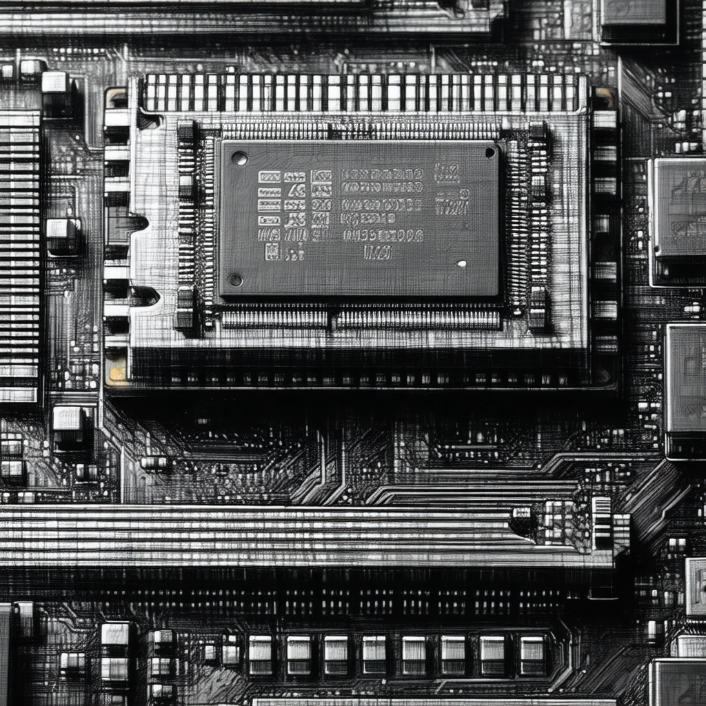 Close-up of a computer circuit board, showcasing the intr...