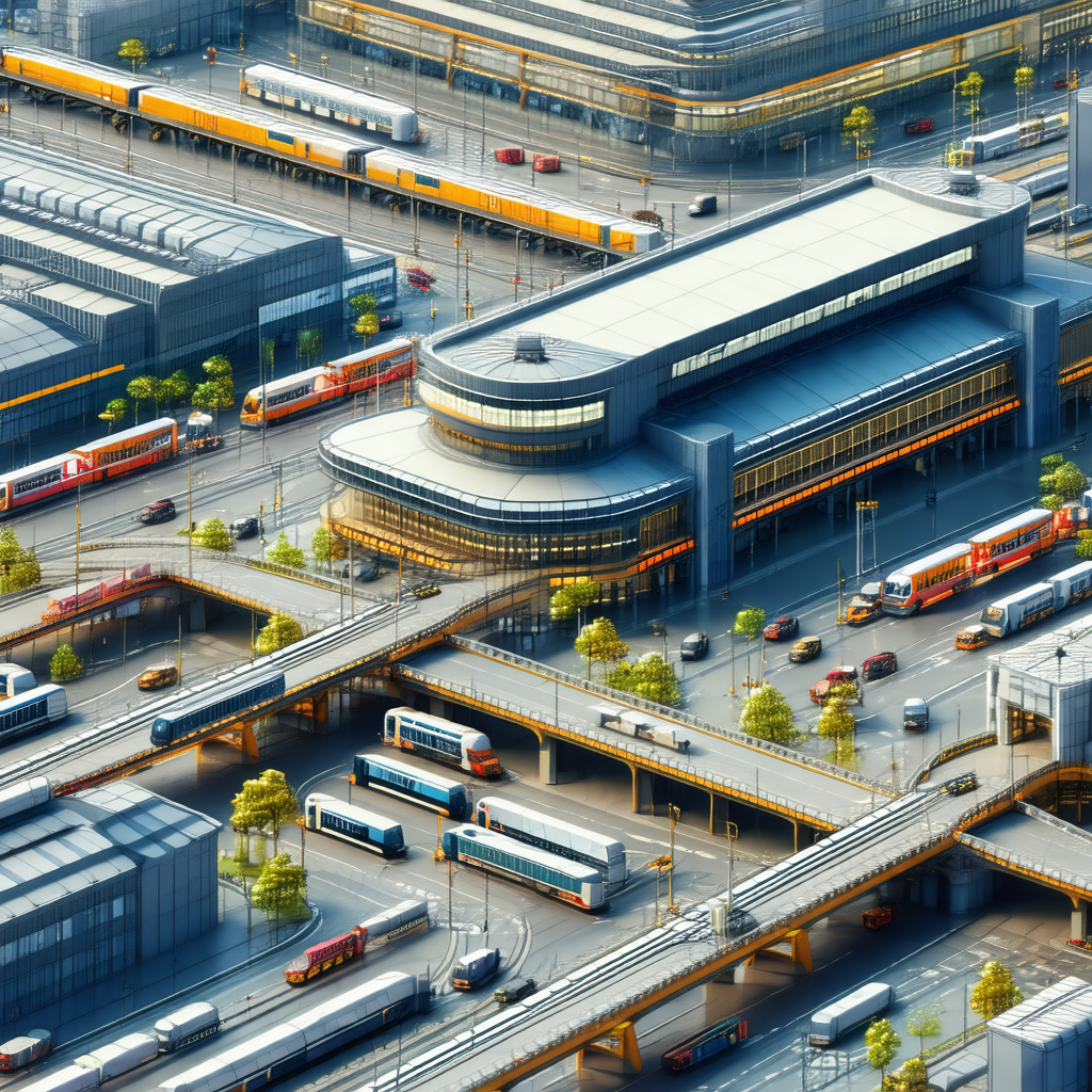 Detailed, colorful, and artistic illustration of a busy c...