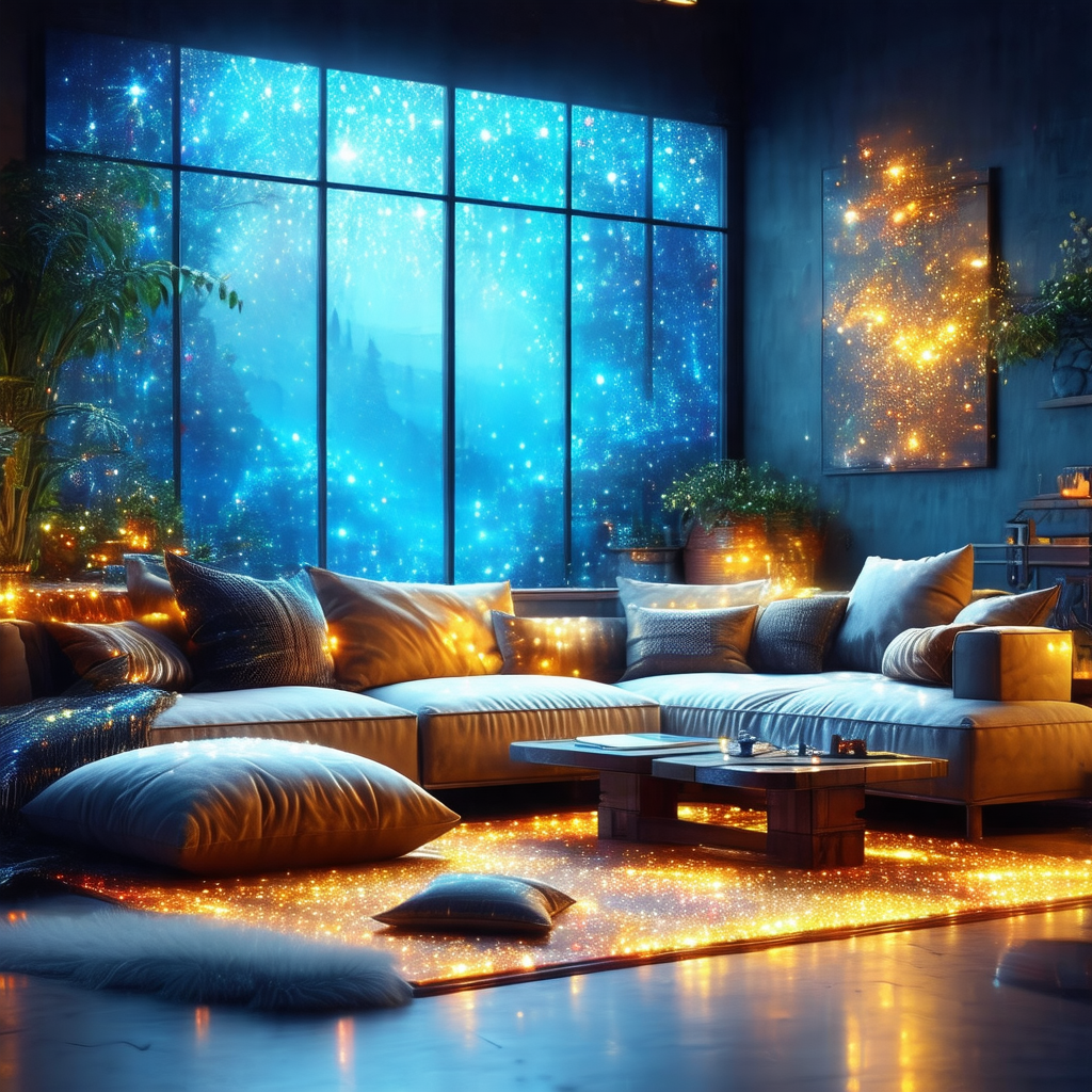 Cozy living room with a large couch and a coffee table