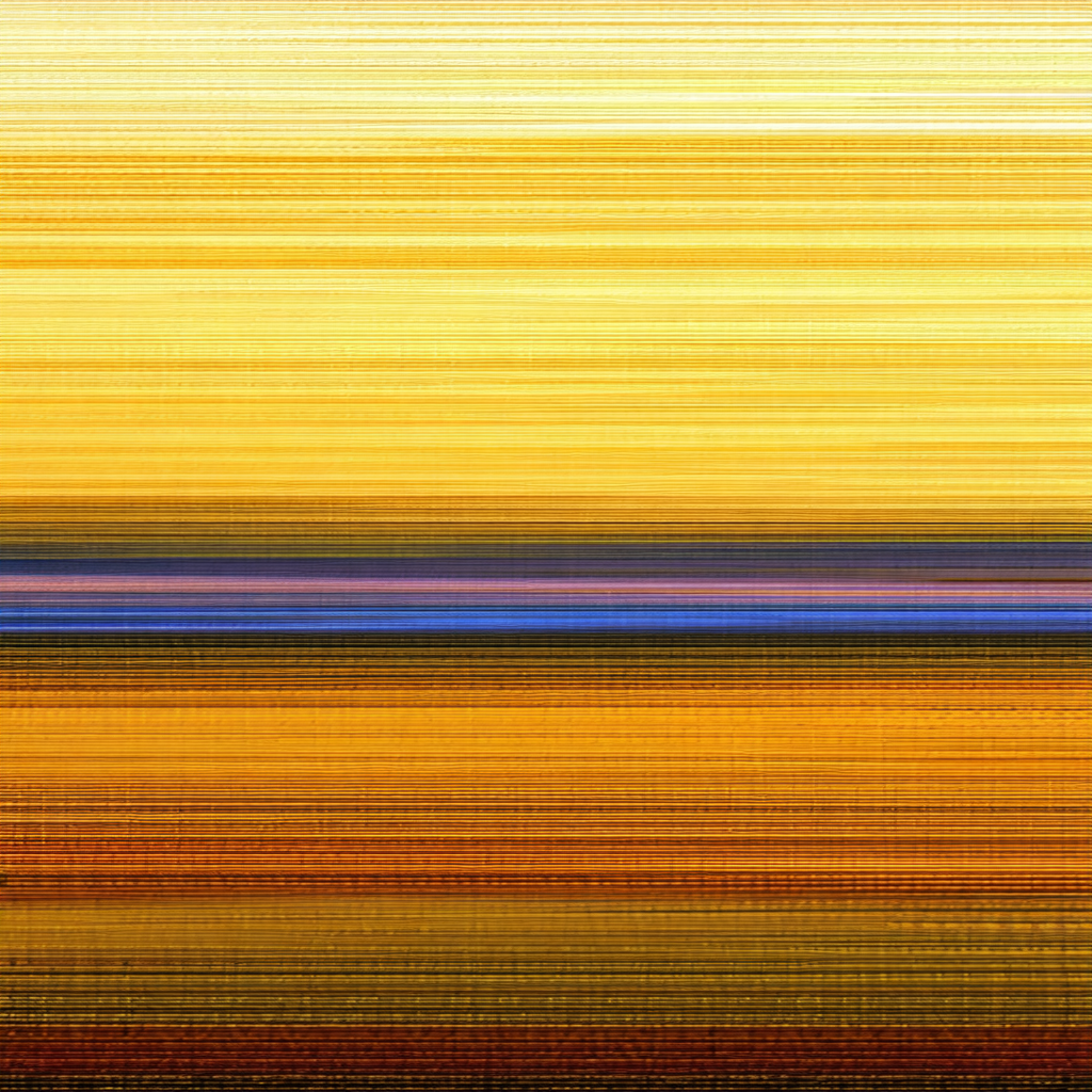 Colorful, abstract painting of a sunset