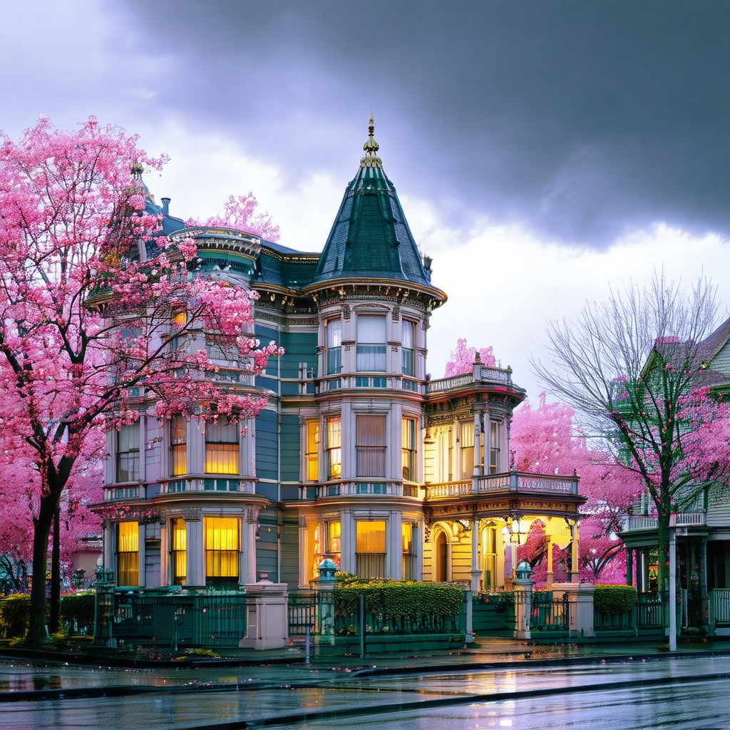 Large, old-fashioned house with a prominent clock tower