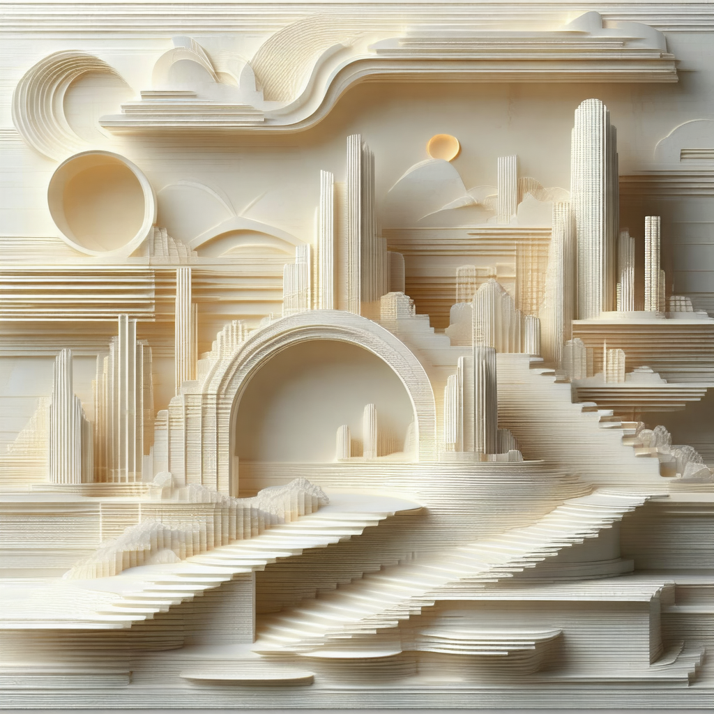 Three-dimensional model of a city, made out of wood