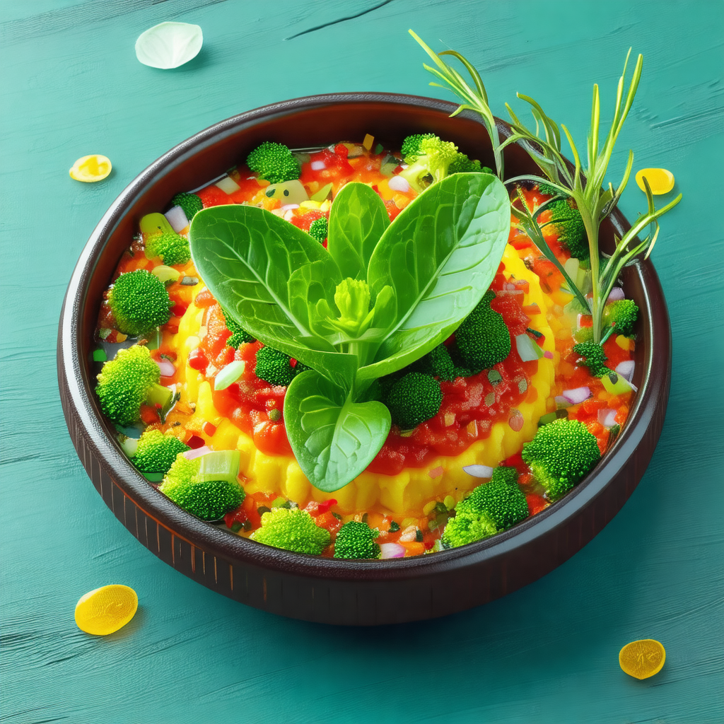 Colorful and appetizing meal served in a bowl