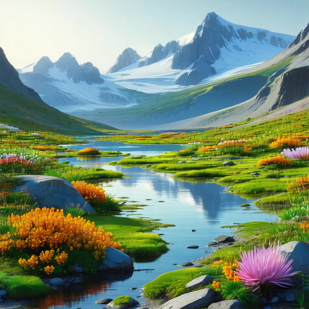 Beautiful landscape with a large body of water, possibly ...