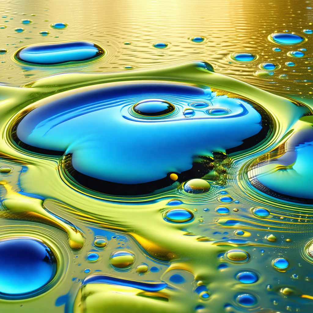Large body of water with a variety of colors, including b...
