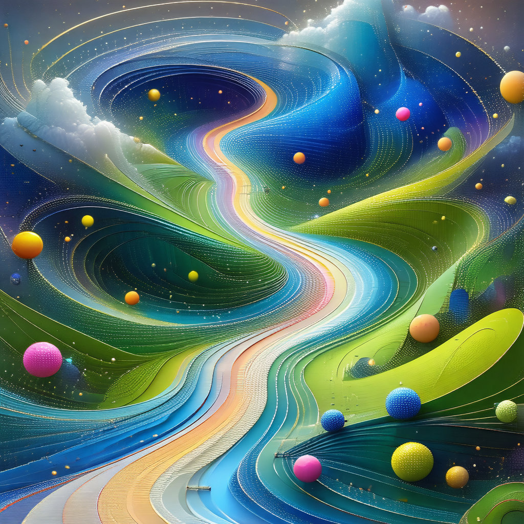 Vibrant and colorful painting of a rainbow road