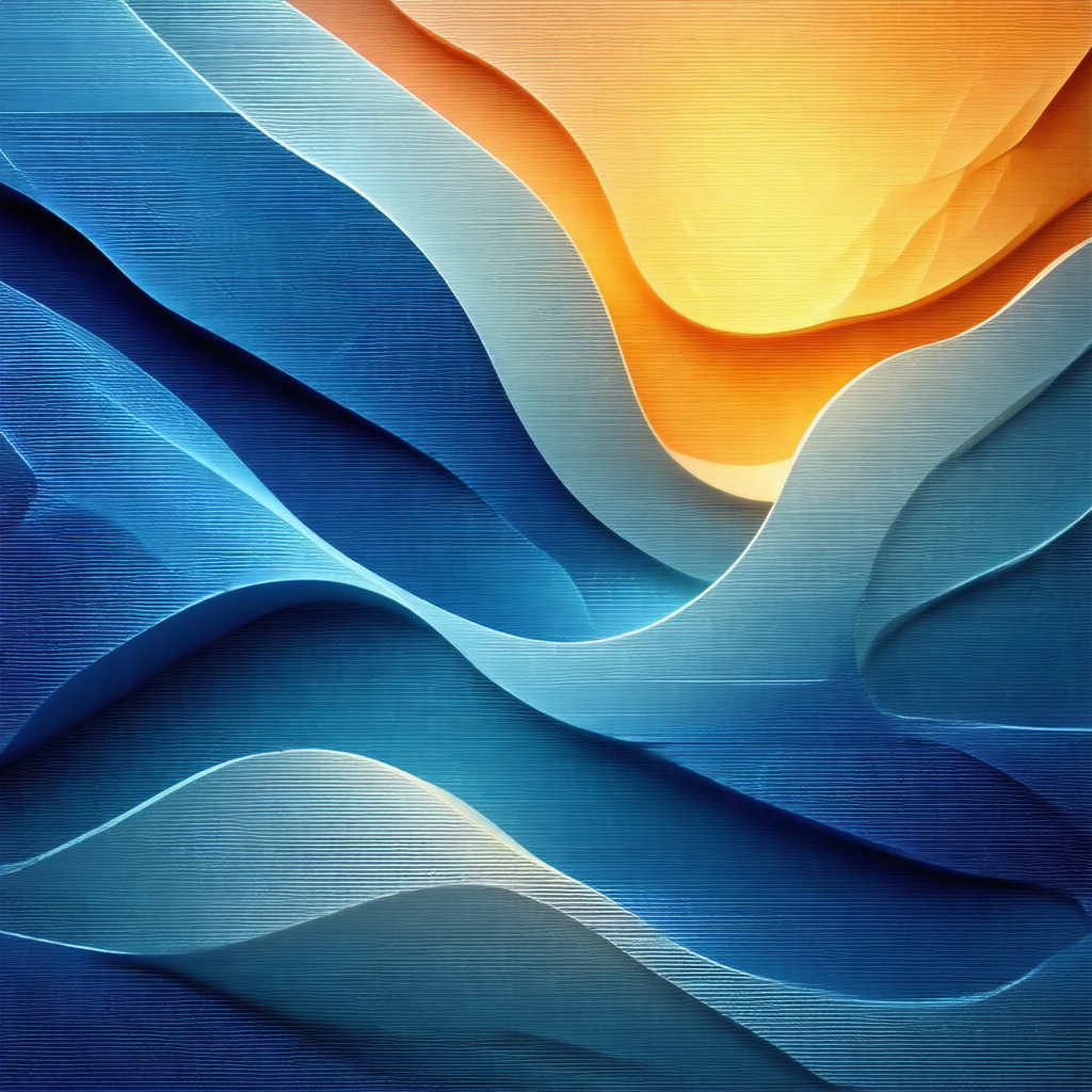 Large, colorful painting of a wave