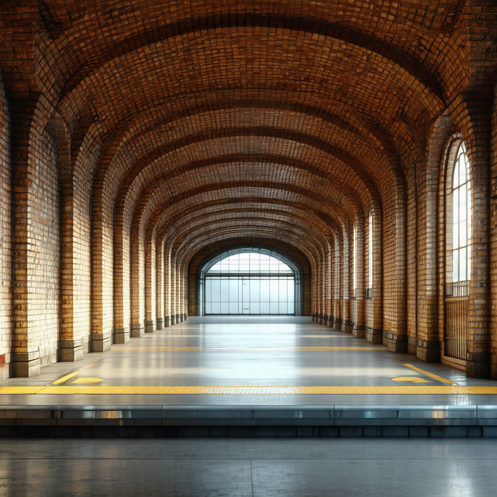 Large, open, and empty subway station