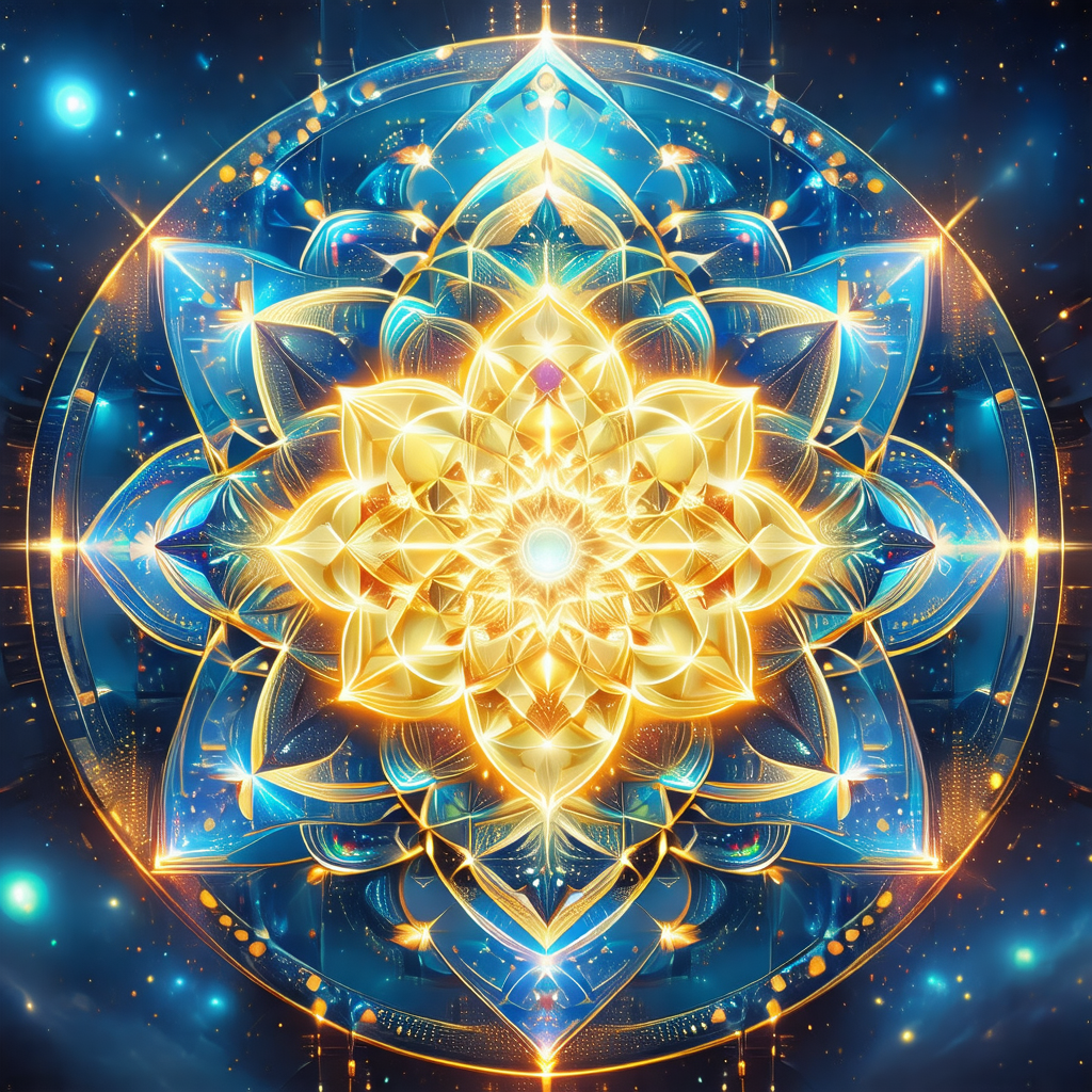 Beautifully designed blue and gold circle, which appears ...
