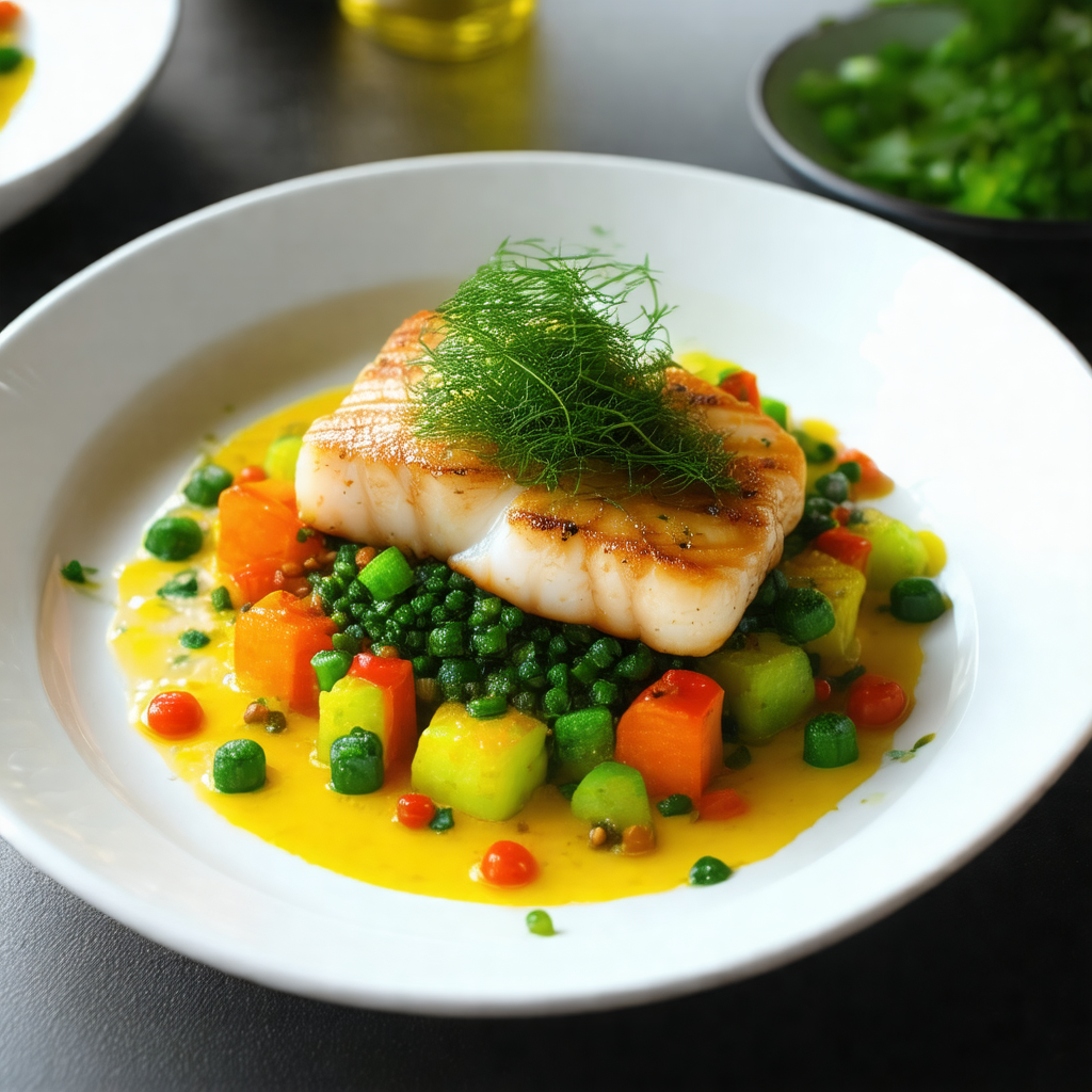 White plate filled with a delicious meal
