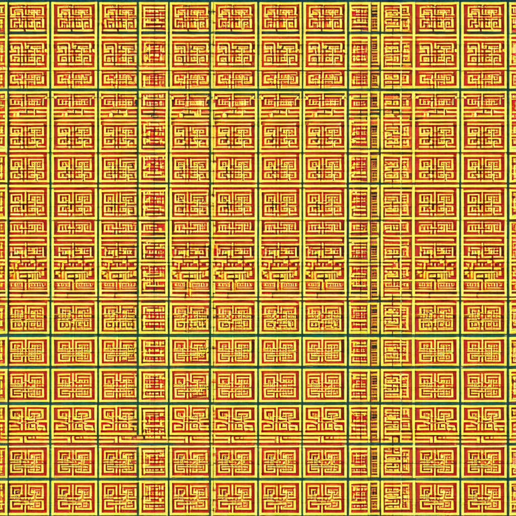Close-up of a yellow and red checkered pattern