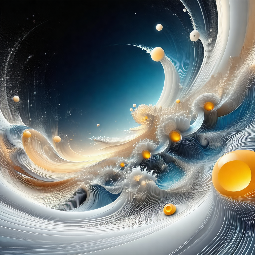Digital painting of a wave with a blue background