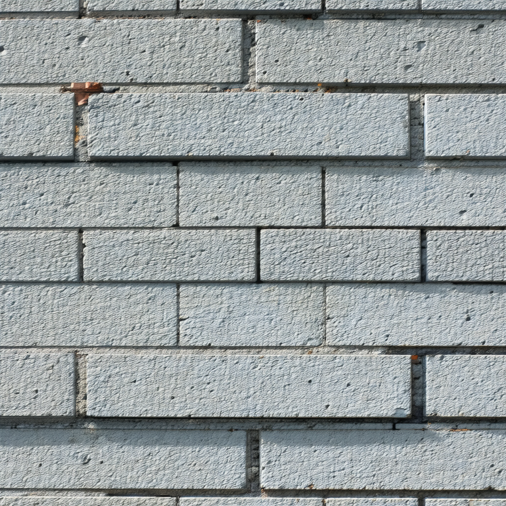 Large brick wall with a blue tint