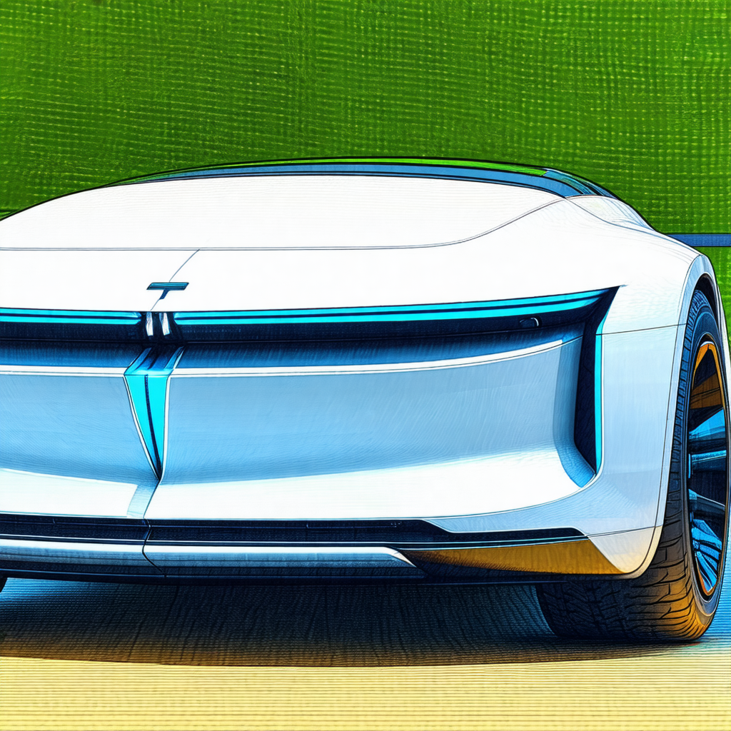 Colorful drawing of a futuristic car