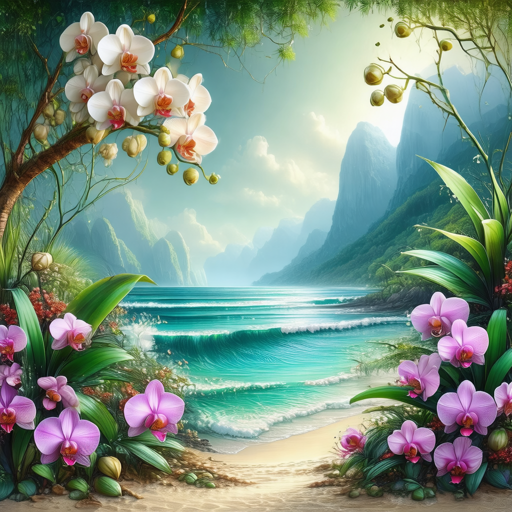 Beautiful beach scene with a large body of water in the b...