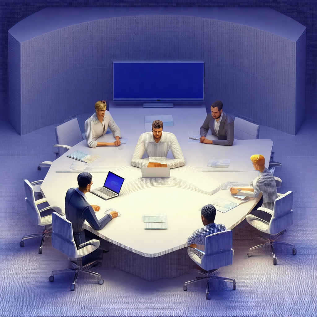Computer-generated (cgi) depiction of a group of people s...