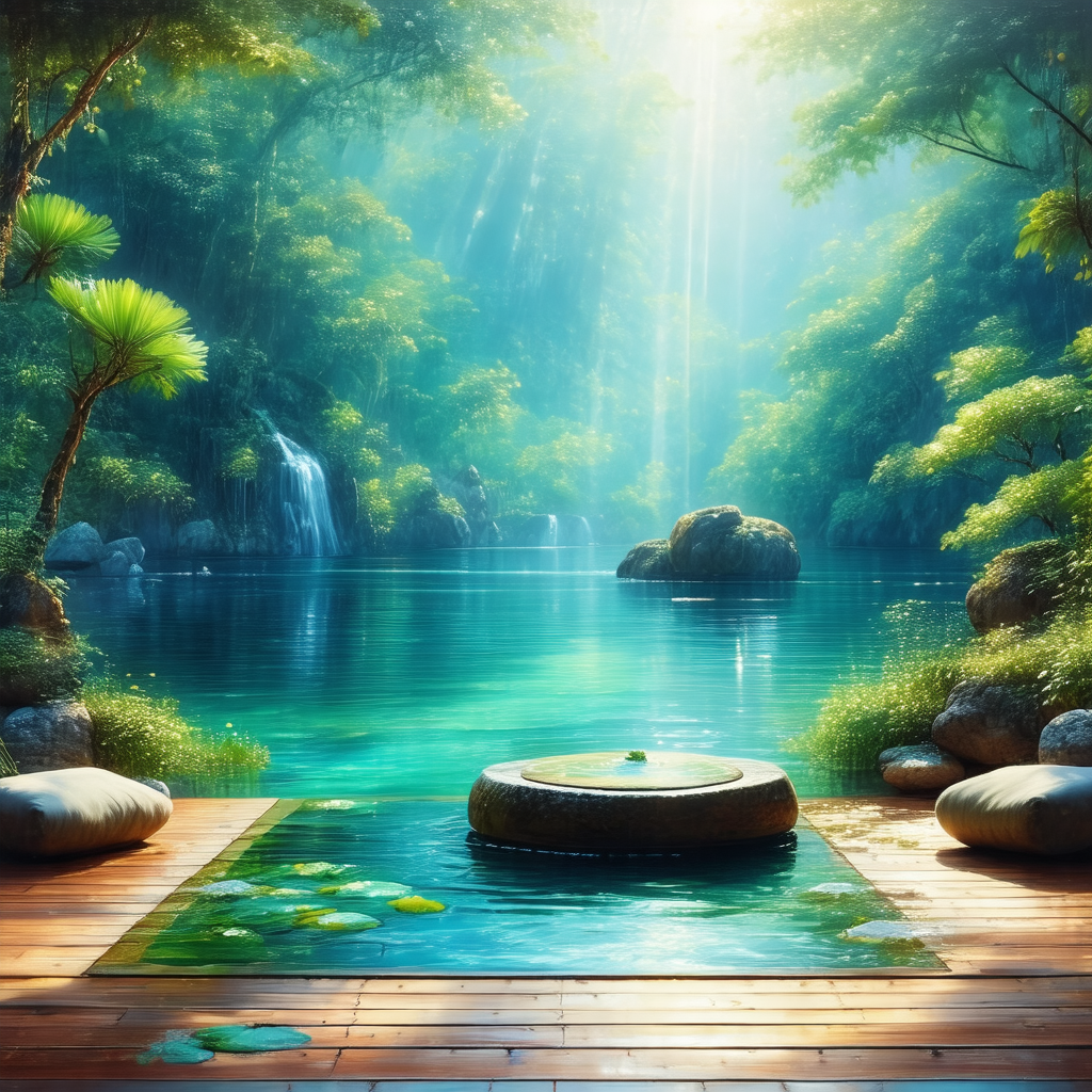 Serene scene of a lake surrounded by lush green trees