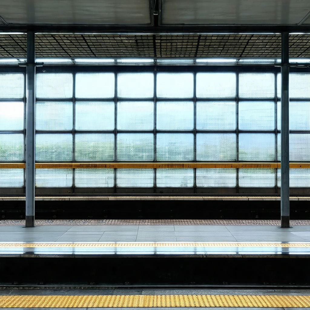 Train station with a train platform