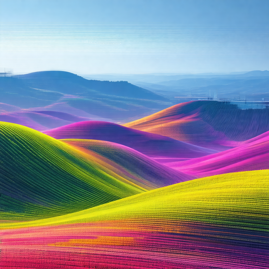 Beautiful landscape with a vibrant rainbow of colors
