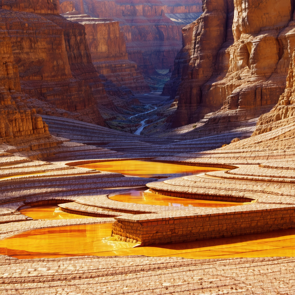 Large, winding river that flows through a mountainous area