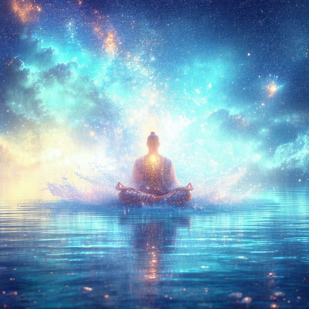 Person sitting in a boat on a body of water, possibly a l...