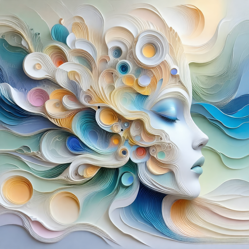 Beautifully crafted sculpture of a woman's face, made fro...