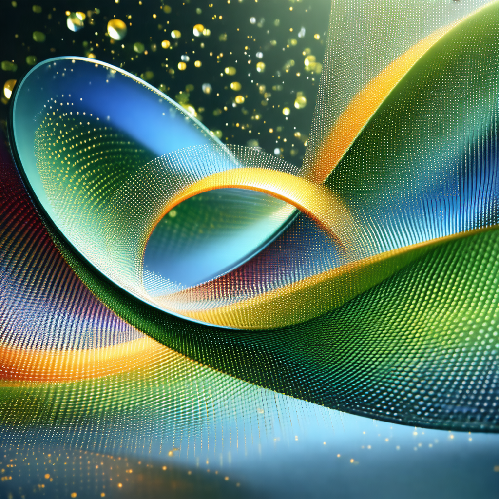 Colorful, abstract design with a mix of blue, yellow, and...