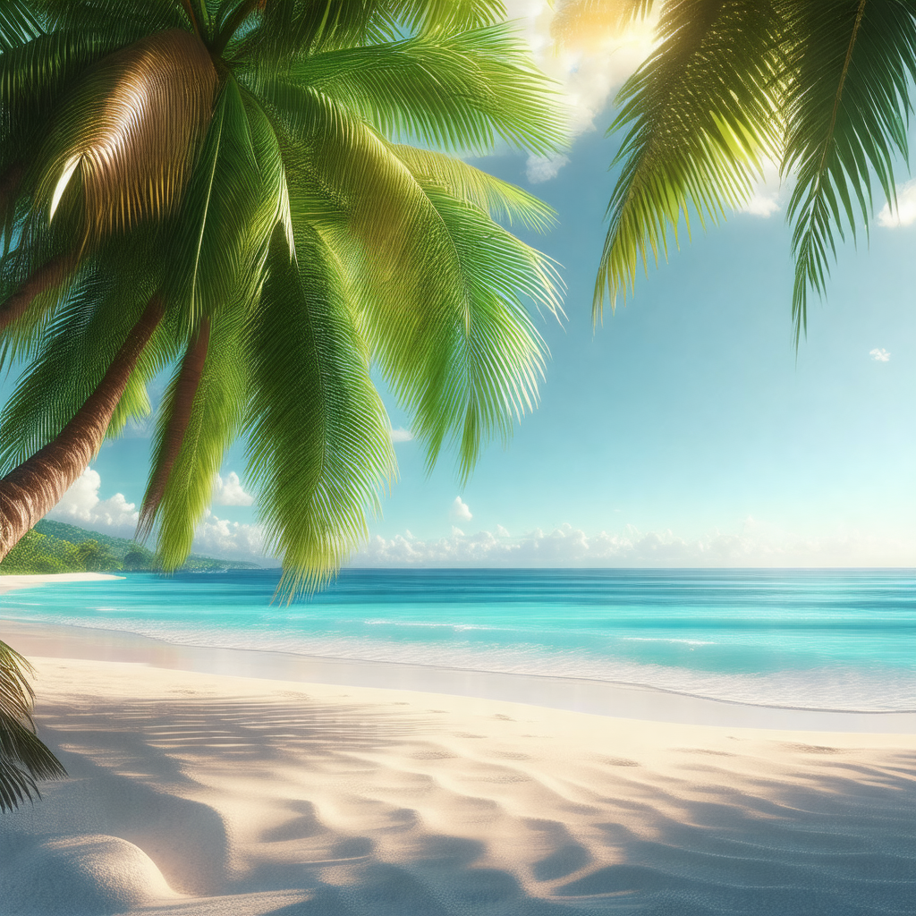 Beautifully drawn cartoon of a beach scene